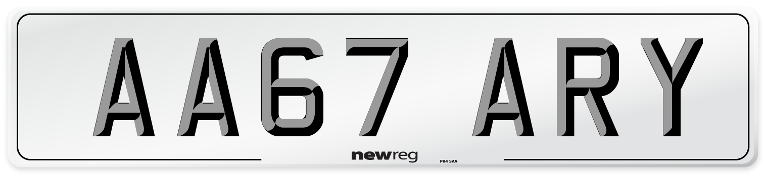 AA67 ARY Number Plate from New Reg